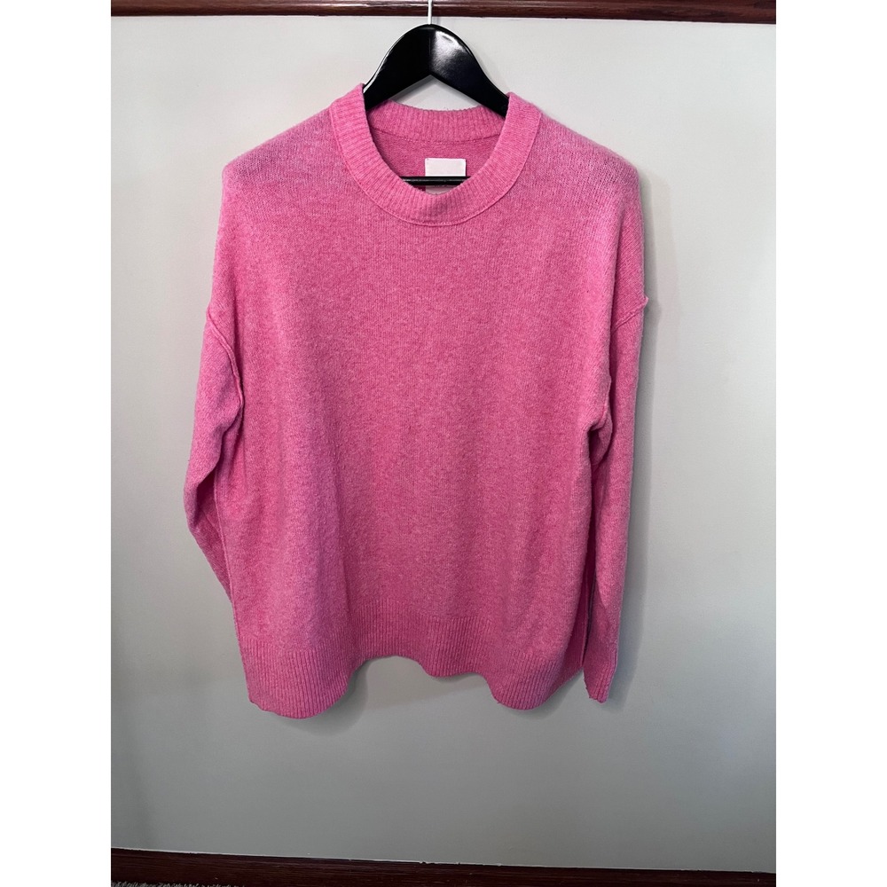 Aerie Womens Pink Oversized Crewneck Sweater Knit Pullover Medium M